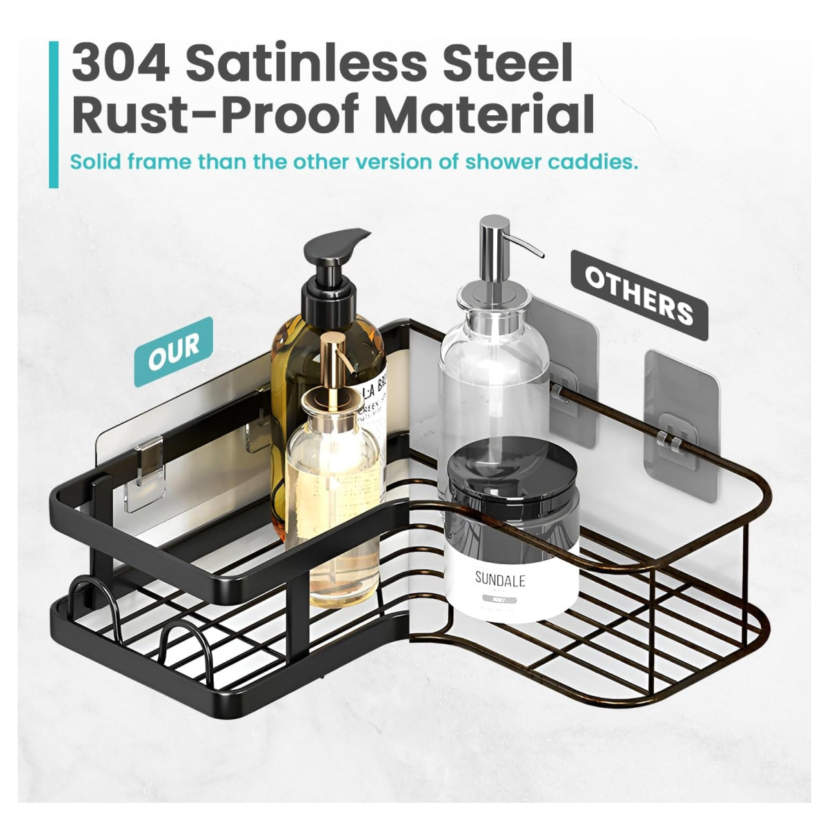 Esquinero de Baño 5 Piezas - Organizador Adhesivo