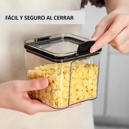 Recipientes Organizadores Comida Hermeticos Sellables Set X7 Transparente