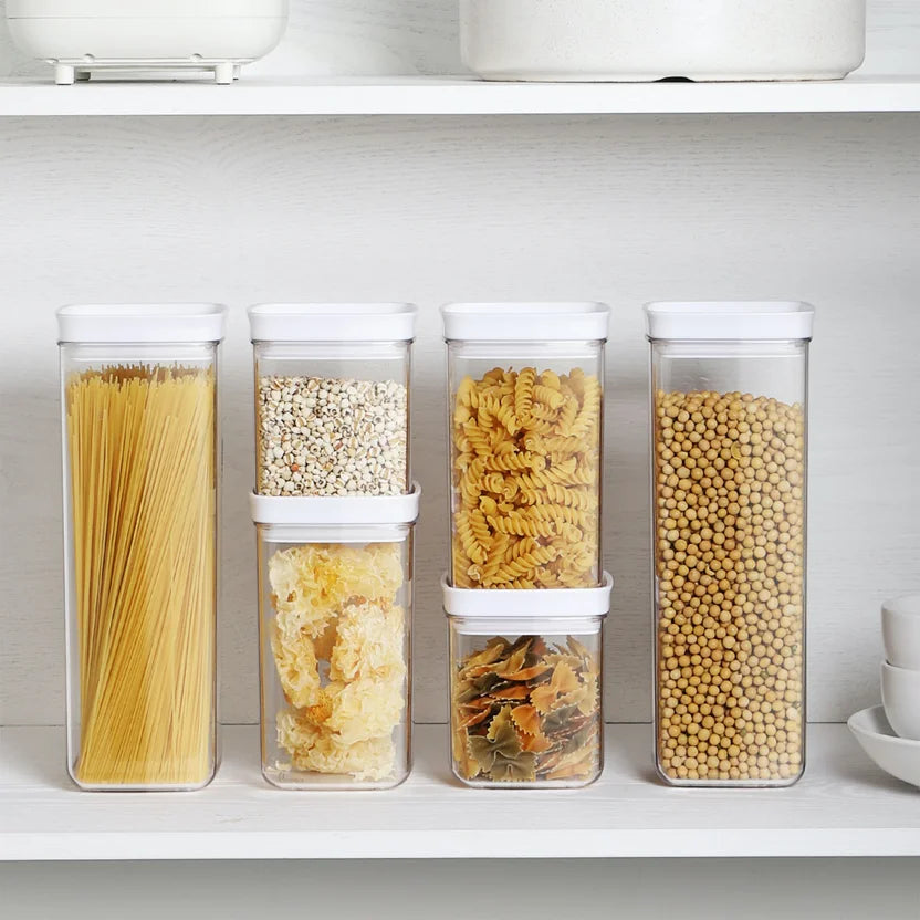 Recipientes Organizadores Comida Hermeticos Sellables Set X7 Transparente