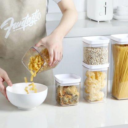 Recipientes Organizadores Comida Hermeticos Sellables Set X7 Transparente